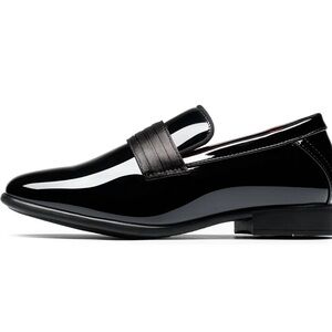 NIB Bruno Marc Boys Dress Shoes Slip-on Loafers Formal Tuxedo Shoes Sz 10T